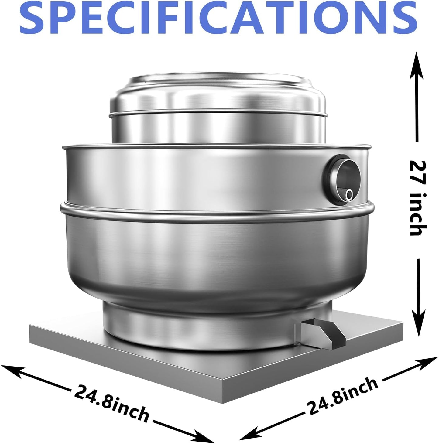 Restaurant Hood Grease Rated Exhaust Fan- Fodd Truck High Speed Direct Drive Centrifugal Upblast Exhaust Fan 1HP 110 Volt Single Phase Motor 3500 CFM