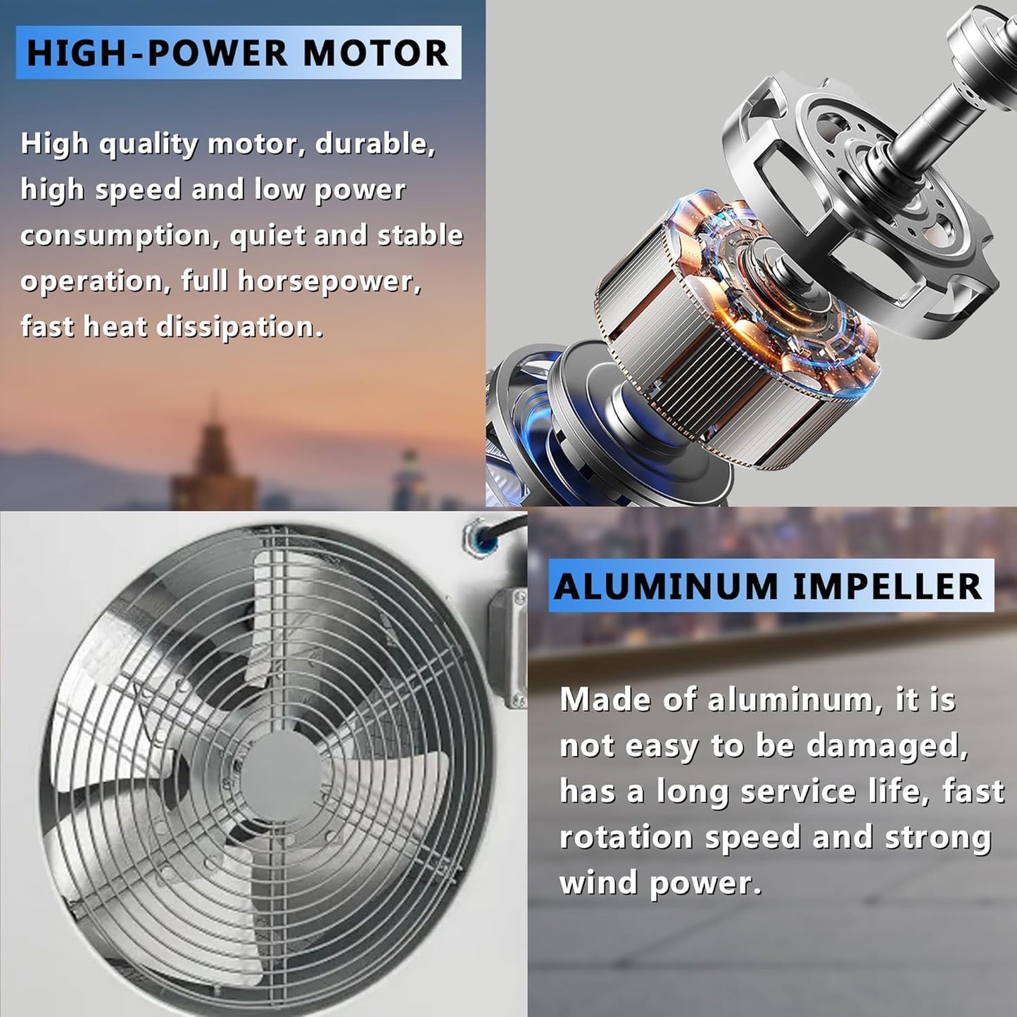 Roof Exhaust Fan Direct Drive Axial Downblast Exhaust Fan -26" Fan Base, 1/3 HP 115 Volt Single Phase Motor 2400 CFM