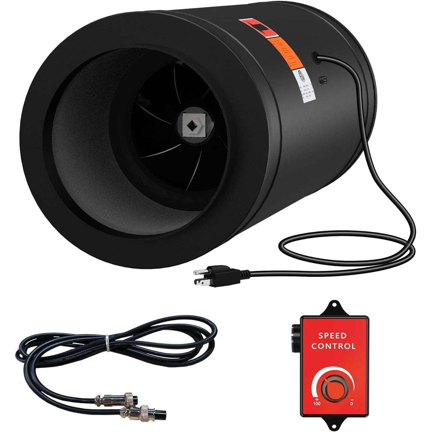 6 Inch Inline Duct Fan Built with Silencer with Speed Controller - EC Motor Ventilation Exhaust Fan for Heating Cooling Booster, Grow Tents, Hydroponics, NSK/SKF bearings, ETL Listed