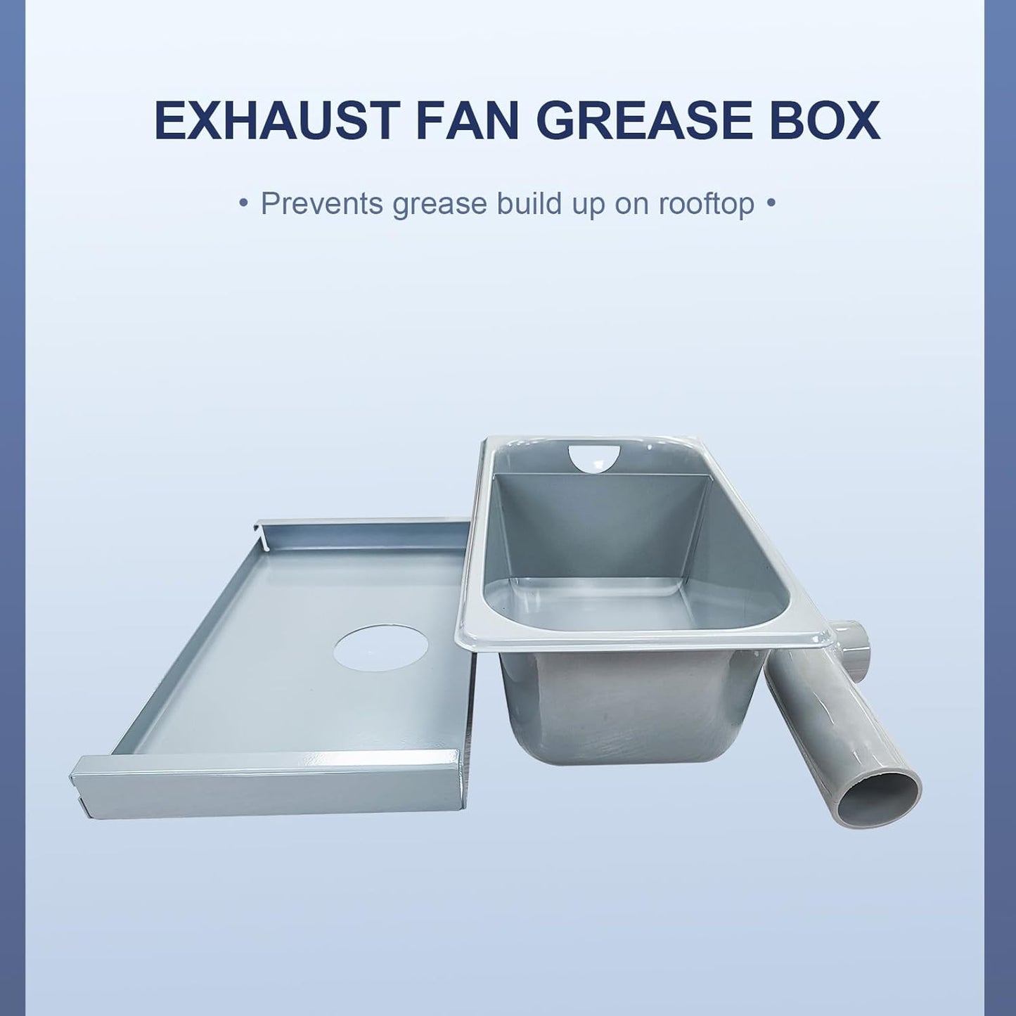 Grease Box for Restaurant Canopy Hood Exhaust Fan| Stainless Steel Hood Accessories for Restaurants | 3.74” Deep Drip Pan