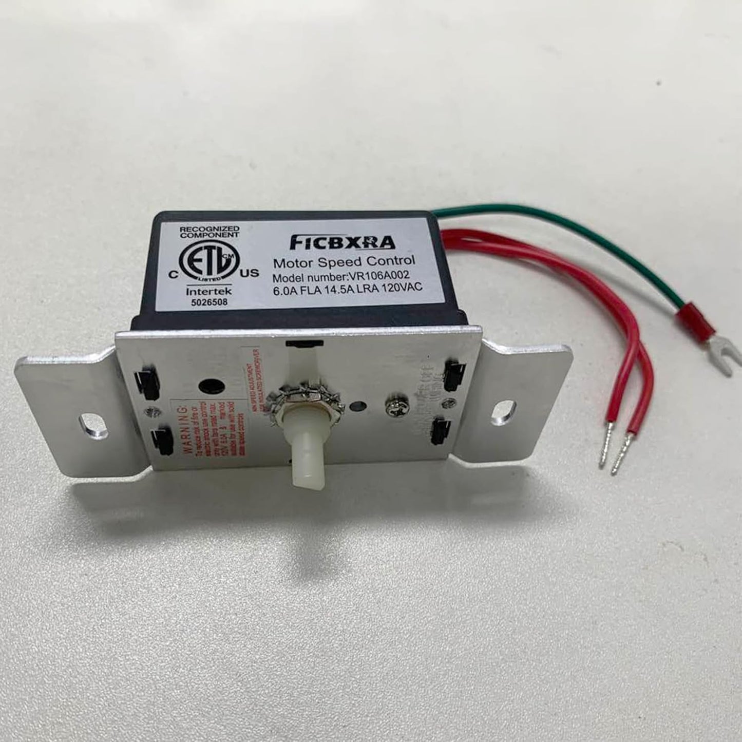 Speed Controller with On-Off Switch, 120 VAC 6.0 Amp Motor Variable Speed Controller for Ventilation Fans