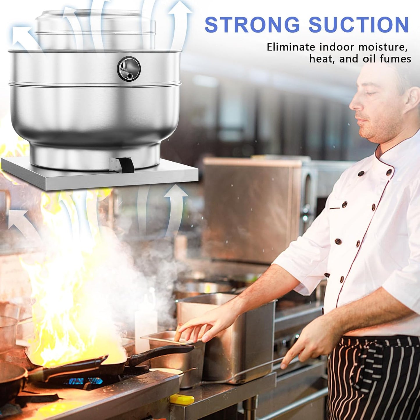 Restaurant Hood Grease Rated Exhaust Fan- Fodd Truck High Speed Direct Drive Centrifugal Upblast Exhaust Fan 1HP 110 Volt Single Phase Motor 3500 CFM