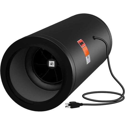 8 Inch Inline Duct Fan Built with Silencer- Ventilation Exhaust Fan Constant Speed for Heating Cooling Booster, Grow Tents, Hydroponics, NSK/SKF bearings