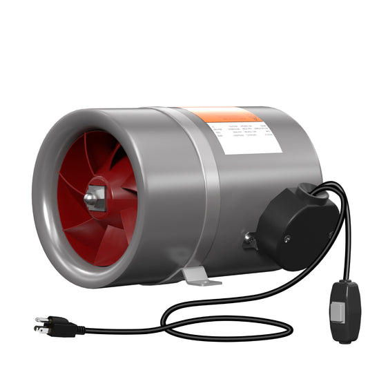 6 Inch Inline Duct Fan with AC gear control- Ventilation Exhaust Fan for Heating Cooling Booster, Grow Tents, Hydroponics, NSK/SKF bearings
