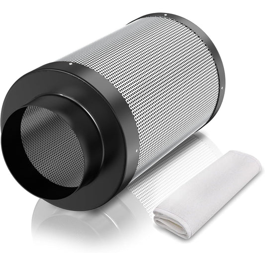 10 Inch Air Carbon Filter with Premium Australia Virgin Charcoal for Inline Duct Fan, Grow Tents, Air Filtration, Hydroponics