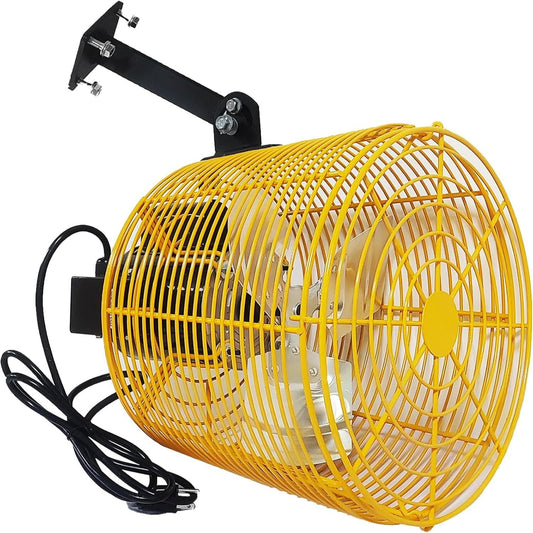 Greenhouse Circulation Fan Air Circulation Fan 1/10 HP 115V Ceiling Wall Mount Fan High Speed Circulation Fan for Greenhouse, Warehouse, Patio, Garage 1470CFM, ETL Listed