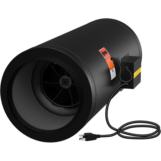 12 Inch Inline Duct Fan Built with Silencer - Ventilation Exhaust Fan Constant Speed for Heating Cooling Booster, Grow Tents, Hydroponics, NSK/SKF Bearings, ETL Listed